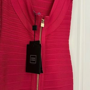 Herve Leger Bandage ‘Ardell’ Mini Dress Rose Red